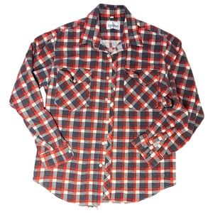 Repage Menswear Plaid Flannel‎ Shirt Long Sleeve Button Down Casual Top